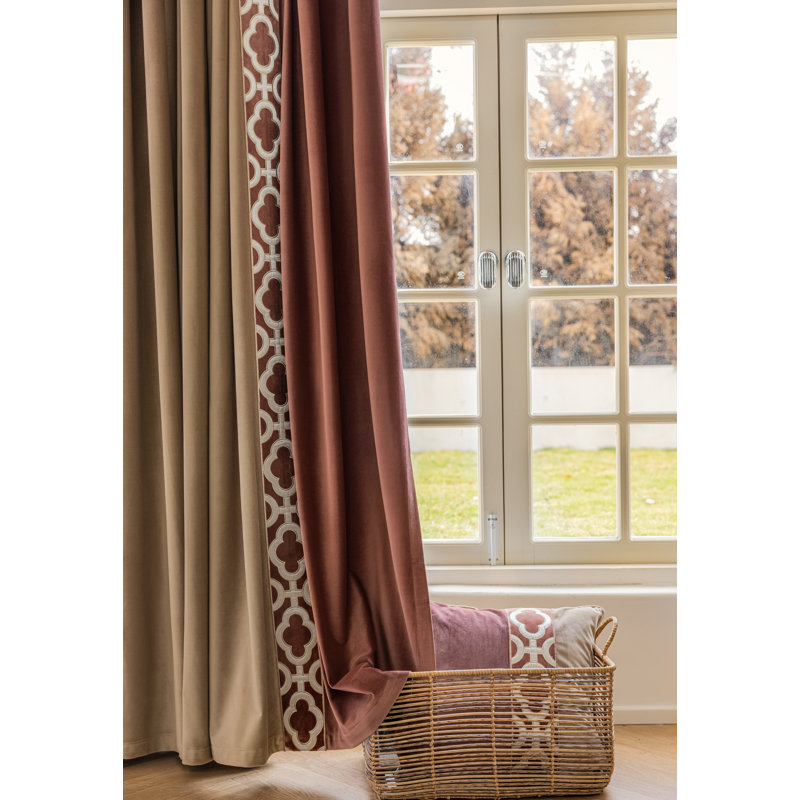 Geometric Pattern fashion Curtain, 6 Color Options. Lining and Pinch Pleat Options ( Extra Fee ). Custom Velvet Drapes, Panels. 3 Heading Types